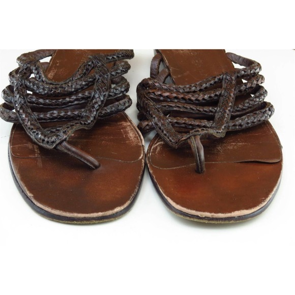 Cole Haan Resort Sz 8 M Brown Flip Flop Leather Women Sandals 1530 - Picture 2 of 8